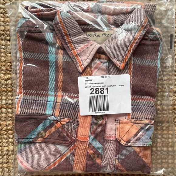 NEW Free People We The Free Vintage Crush Plaid Shirt - Picture 9 of 16